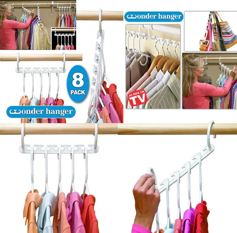 

Multi-funtional Folding Plastic Hanger Household wardrobe Clothes Storage Tool Space Saving Hanger Plastic