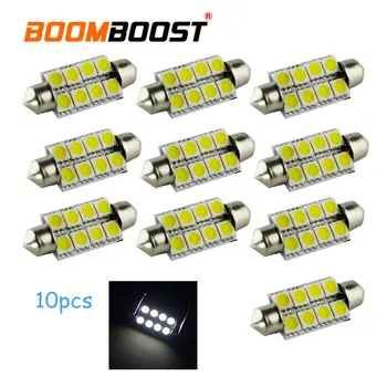 

Auto Interior dome light 10 pcs 39mm 5050 8 SMD White Car Interior festoon Dome LED Light Bulbs Roof Reading Lamp DC 12V