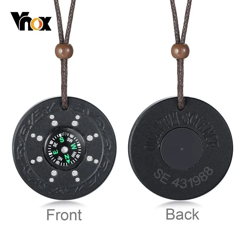 

Vnox Compass Quantum Necklaces for Men Science Scalar Energy Anti EMF Radiation Protection Gifts for Him