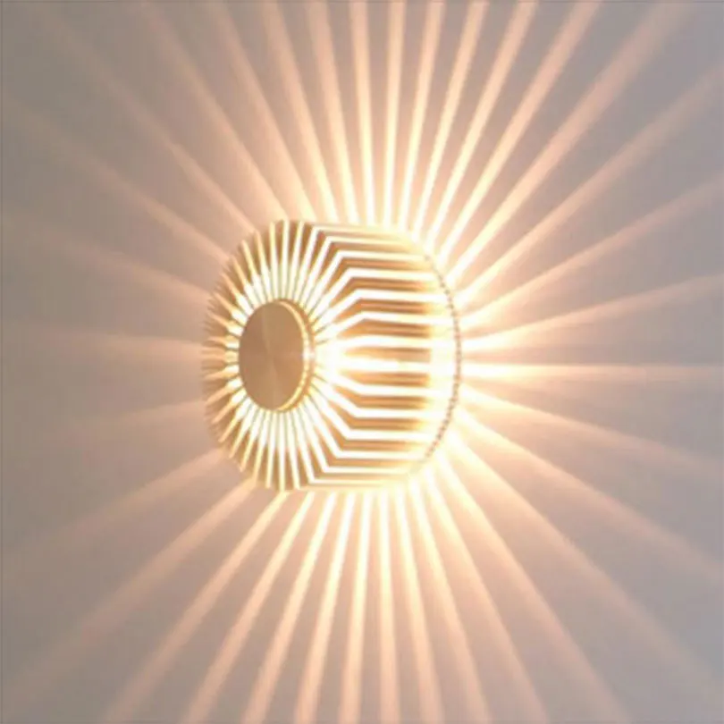 

LEDGLE 3W Night Wall Lamps Modern Wall Light Home Hotel LED Lights KTV Bar High Quality Sun Flower Foyer Led Warm Hanging Lamp