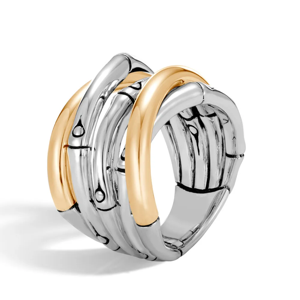 

Huitan Stylish Stacking Band Ring with Tone-tone Style Thanksgiving Christmas New Year Gift Fashion Party Rings for Women&Girls