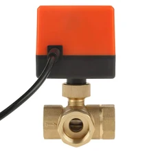 Электрический шаровой кран Управление латунные заклепки Электрический шаровой кран стабильный моторизованный шаровой клапан DC12V AC220V 3-жильный 2-ходовой