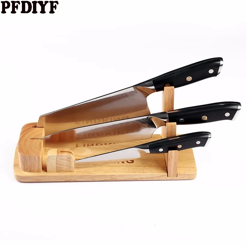 Creative Solid Wood Knife Rack Oak Blocks Kitchen Storage Knifes Rack