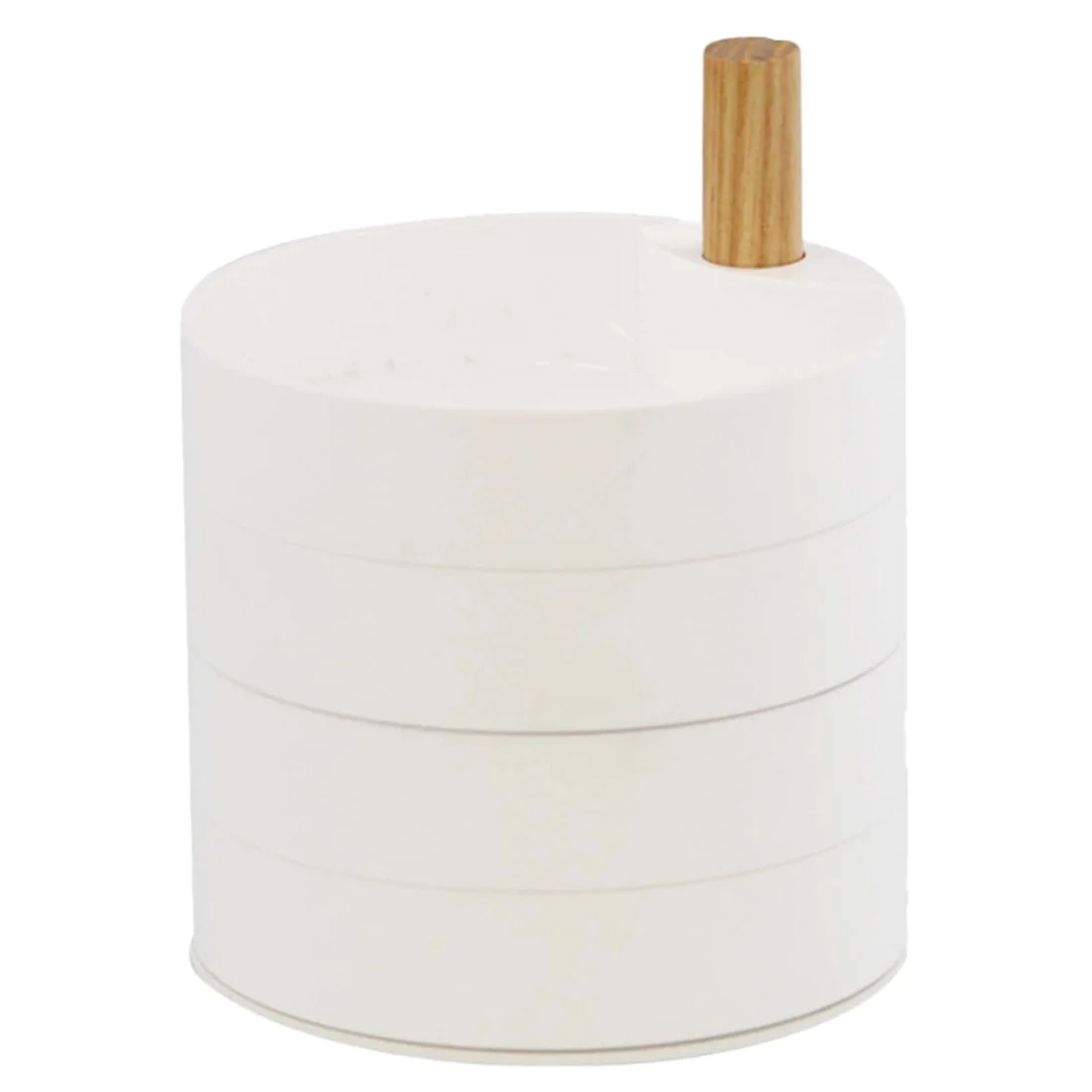 

Multi-Layer Jewel Case Rotate Storage Box Girl Earrings Plate Jewelry Box Earrings Ring Jewelry Organizer Without Cover - White