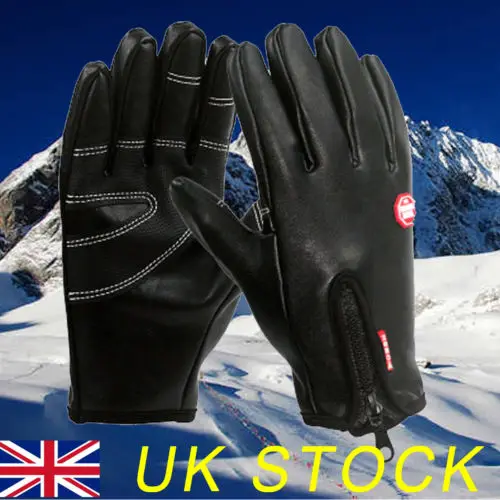 

Winter Warm Windproof Waterproof Anti-slip Thermal Touch Screen Gloves Zipper UK