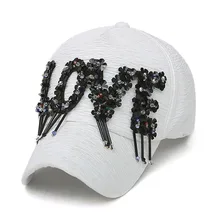 Алмаз любовное письмо корейский бейсбольный мяч со стразами Кепки s Для женщин Snapback Hat дамы девочки розовый козырек Кепки шапка-чалма бейсболка