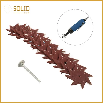 

4 inch Double Layer Octagonal Sandpaper 13mm Hole With Mandrel Furniture Polishing Sanding Woodworking Grinding Tools 50Pcs