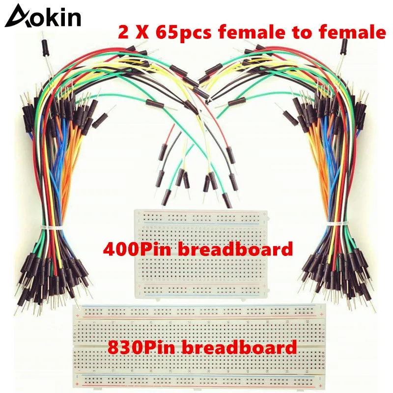 PCB Прототип Макет 830 Точка 400 отверстия Прото Щит комплект для Arduino с 130 шт., навесной Монтажный провод