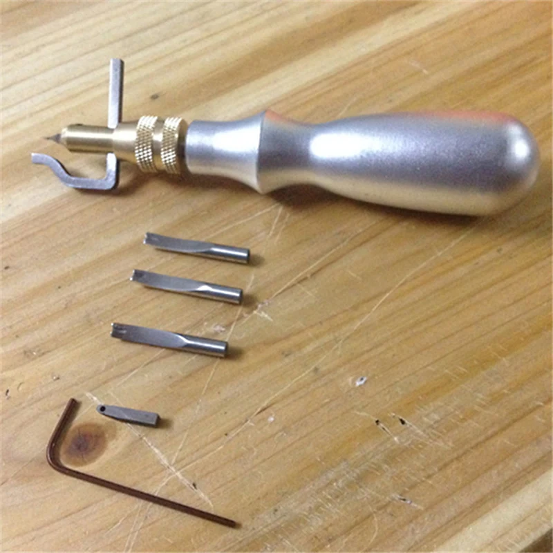 

5 pcs/set Aluminum alloy 5 in 1 DIY Household Leather craft Stitching Crease Leather Processing Tool Set Sewing Supplies