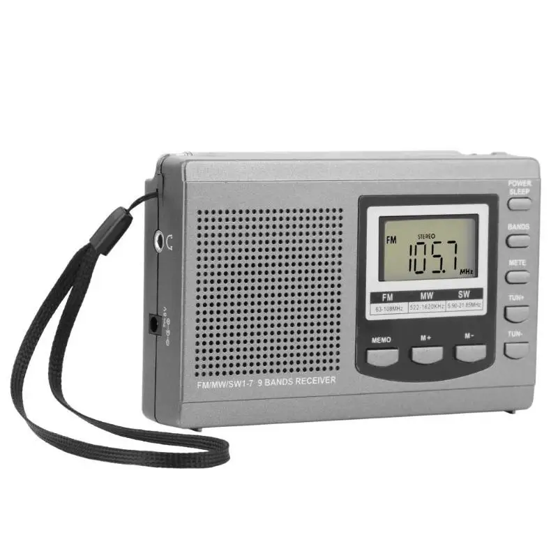 Цифровой будильник FM радио MW SW приемник с наушниками|Радиоприёмники| |