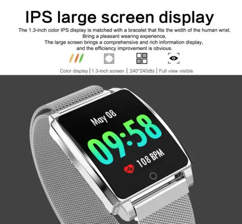 Fitness Smart Watch Activity Tracker Women Men Fitbit Android iOS Heart Rate Hot Wristbands