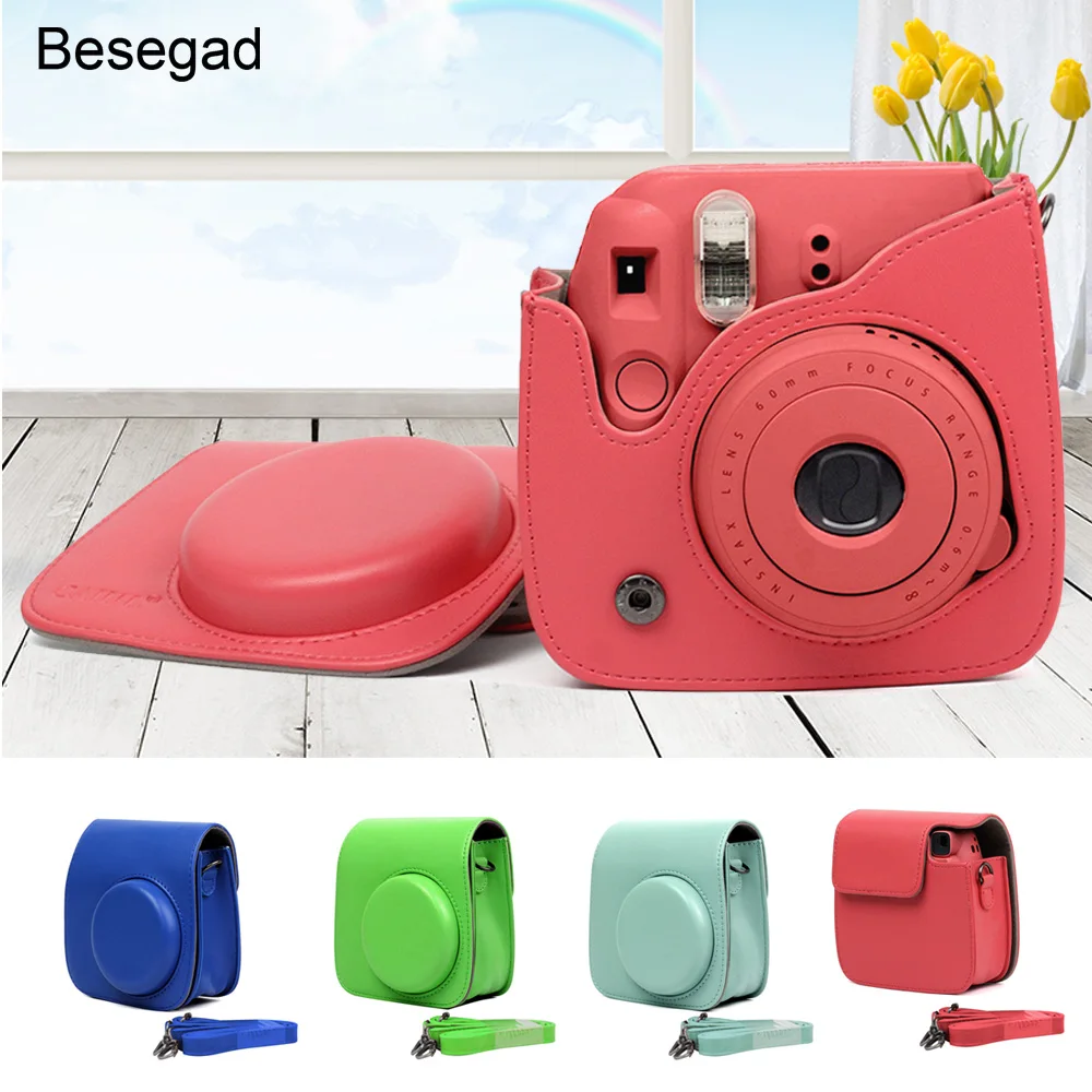 Us 7 26 30 Off Besegad Pu Leather Camera Bag Case Cover Pouch Protector For Polaroid Fujifilm Instax Mini 9 Mini9 Instant Print Digital In