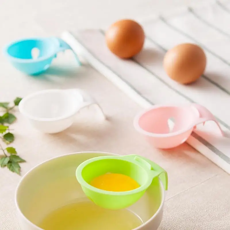 

Plastic Egg Yolk Separator Protein Separation Tool Portable Hand Egg Separator Egg Cooking Kitchen Tools Gadgets Random Color