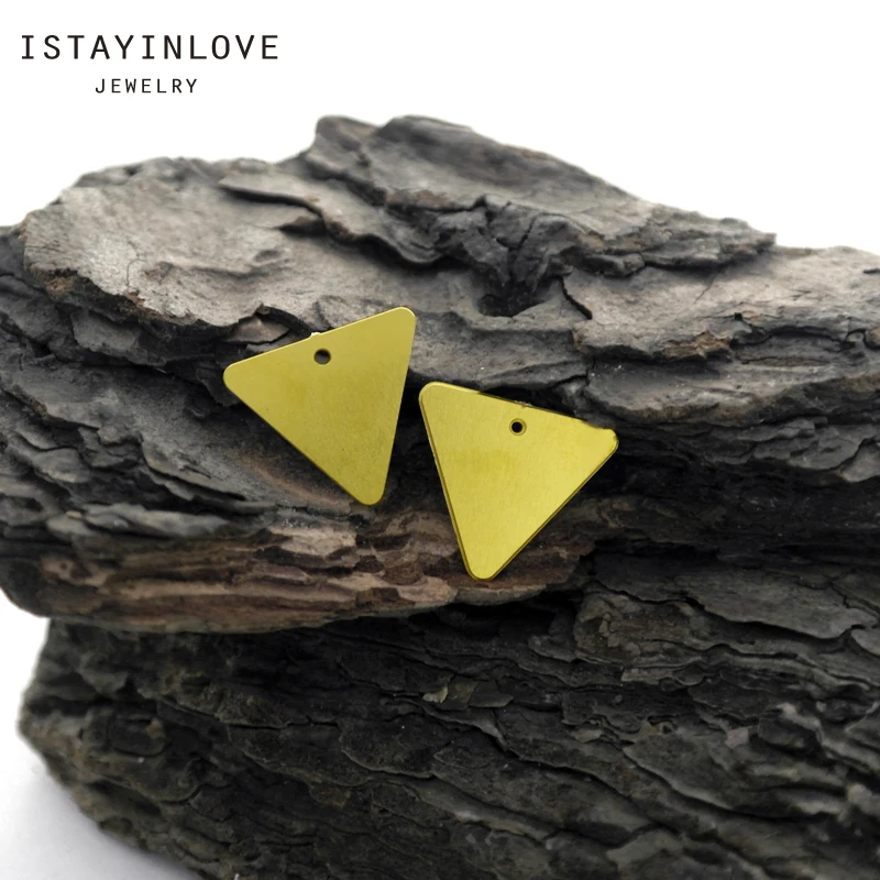 

Handmade Jewelry Making Supplies Pendant Laser Cut Metal Triangle Raw Brass Charm For DIY Necklace Earring Brooch RD514 10