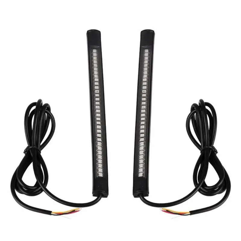 

VODOOL 2pcs Flexible 48 LED SMD Strip Motorcycle Tail Turn Signal Light Brake Stop Lamp Motorcycles Accessories Rep[lacement