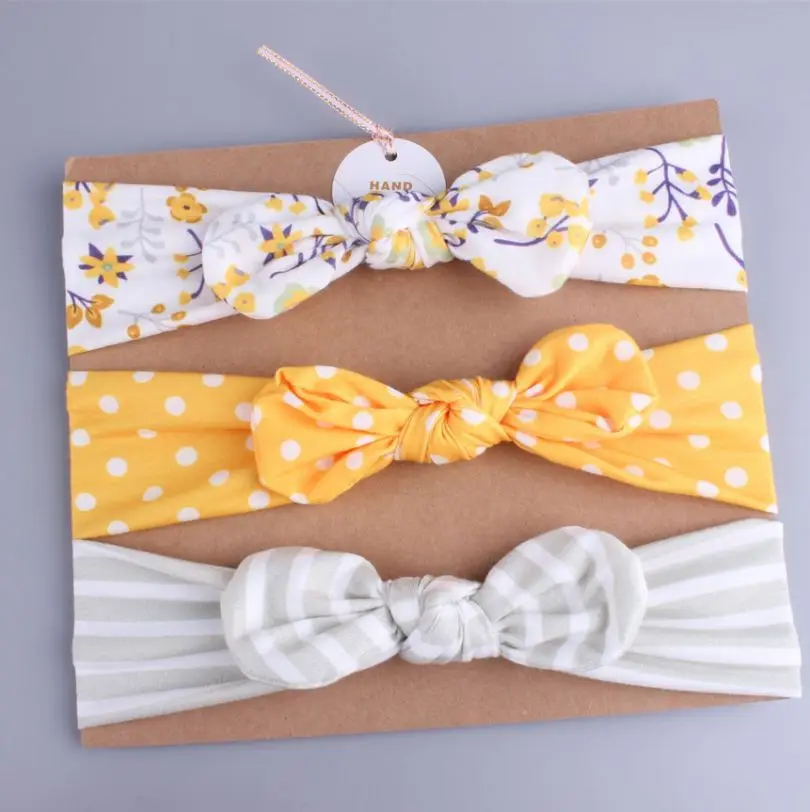 

Baby Kids Girl Infant Flower Bow Hairband Turban Knot Rabbit Striped Headband Headwear 2019 New Fashion