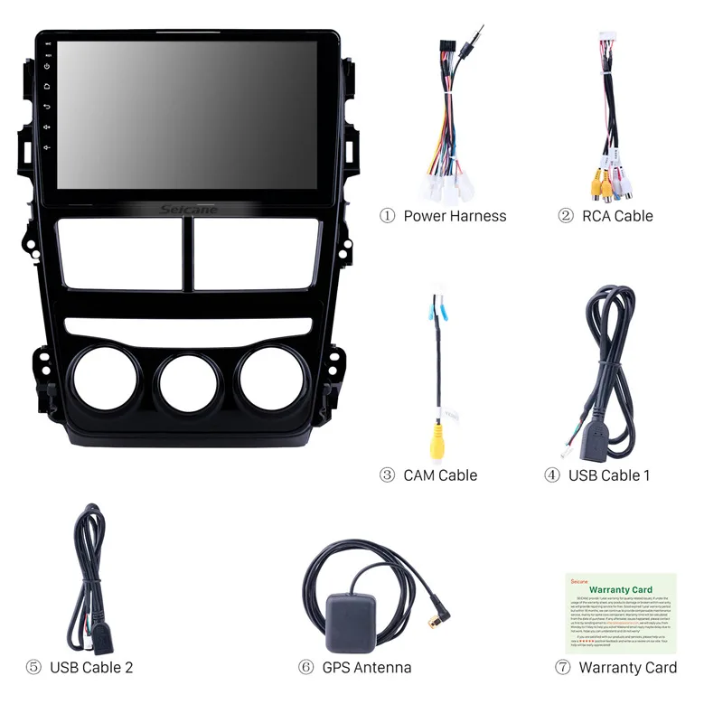 Cheap Seicane 2din Android 8.1 9 inch Car Radio GPS Head Unit For 2018 Toyota vios Manual Air Conditioner Bluetooth Multimedia Player 3