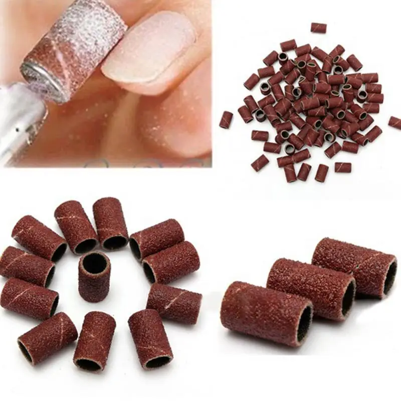 100 шт./лот шлифовальные ленты для ногтей для маникюра машина для сверления ногтей для педикюра 80#120#180# инструмент для дизайна ногтей