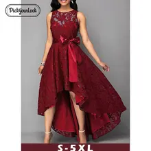 Pickyourlook 5XL женское платье размера плюс кружевное однотонное свадебное платье макси без рукавов Летнее женское платье большого размера