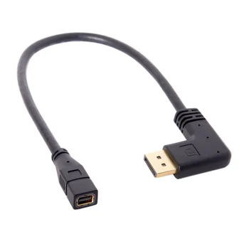 

Cablecc Left Right Angled DP DisplayPort 90 Degree to Mini DP DisplayPort Female Cable for Displays Monitors