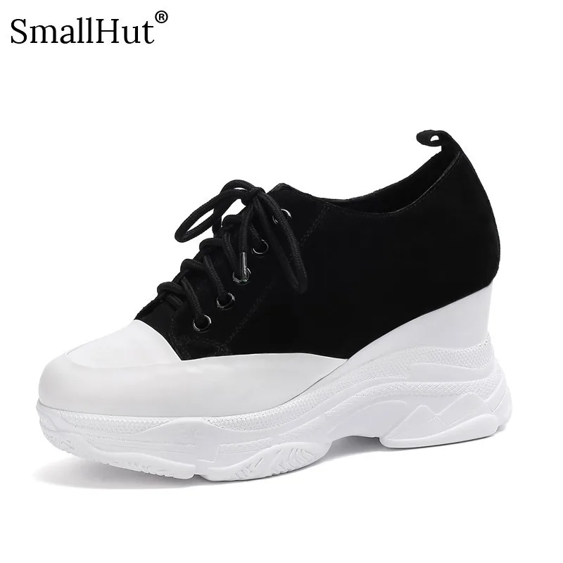 

Women Platform Sneaker Lace-Up Round Toe Cross-tied New Spring Autumn Casual Mixed Colors Red Black Ladies Flat With Shoes E030