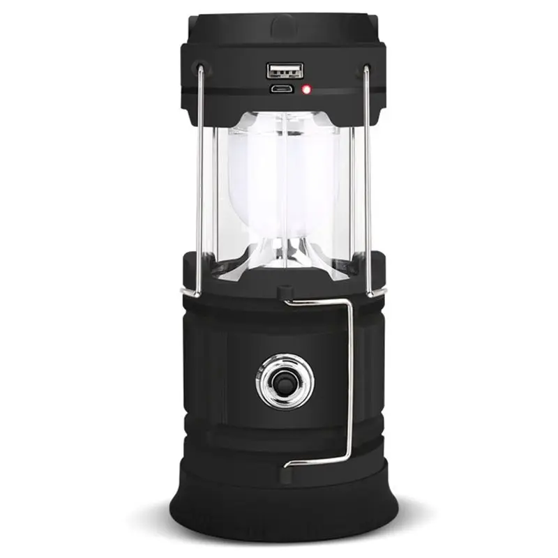 

Portable Lantern Collapsible Tent Lamp Solar Waterproof Outdoor Camping Hiking Light Accessories Equipment for Outdoor Emergen