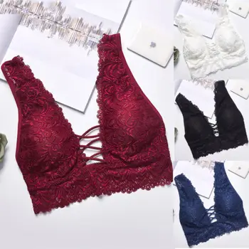 

Ladies Women Hot Sexy Lingerie Lace Bralette Bralet Tank Cami Tops Ladies Lace Patchwork Criss Cross Tube Tops Tanks Intimits