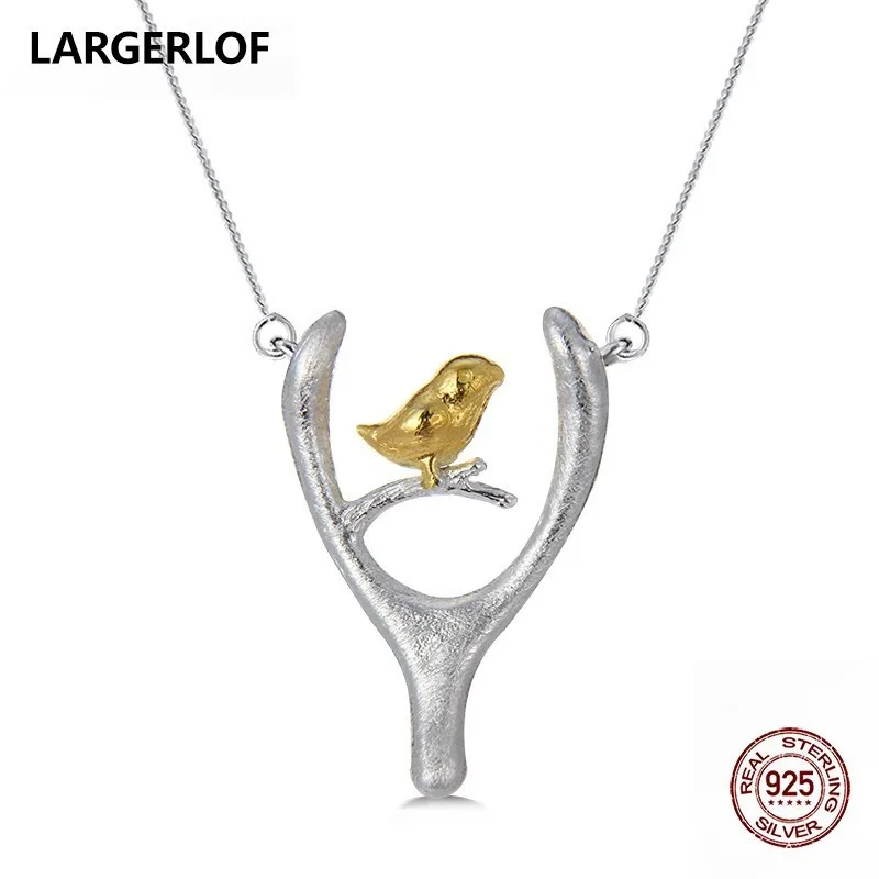 

LARGERLOF 925 Silver Necklace Handmade Silver Pendant Women Fine Jewelry Bird Necklaces Pendants PD50104