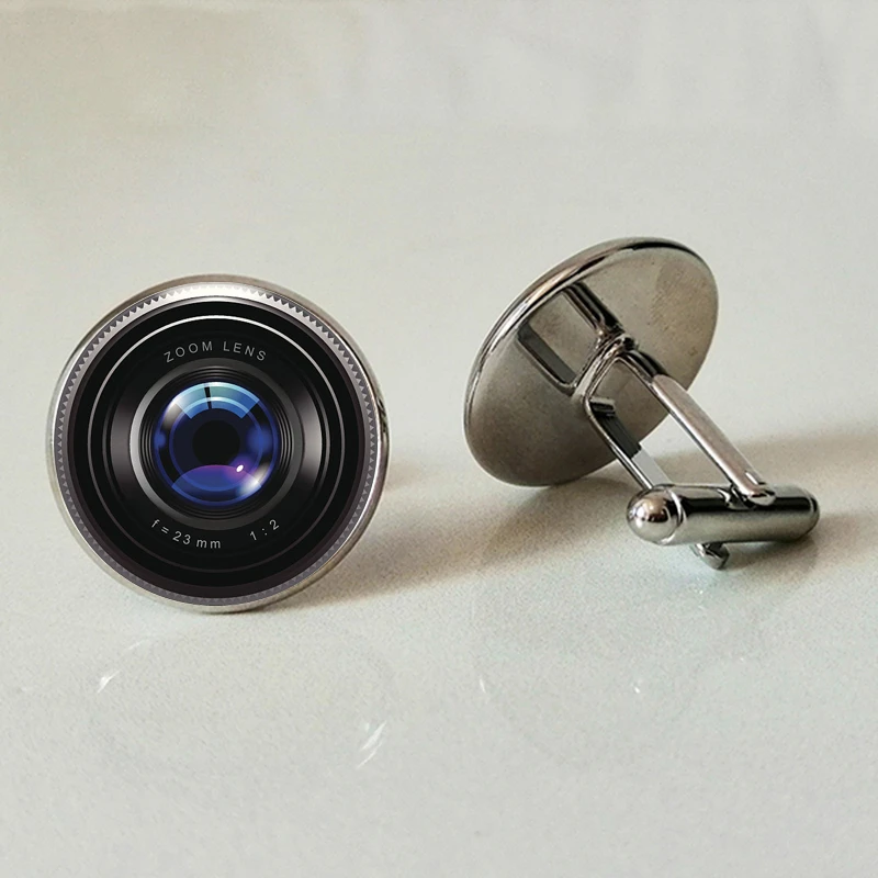 カメラレンズカフスガラスカフスビジネスシャツカフス手作り人格写真プライベートカスタムカフス Tie Clips Cufflinks Aliexpress