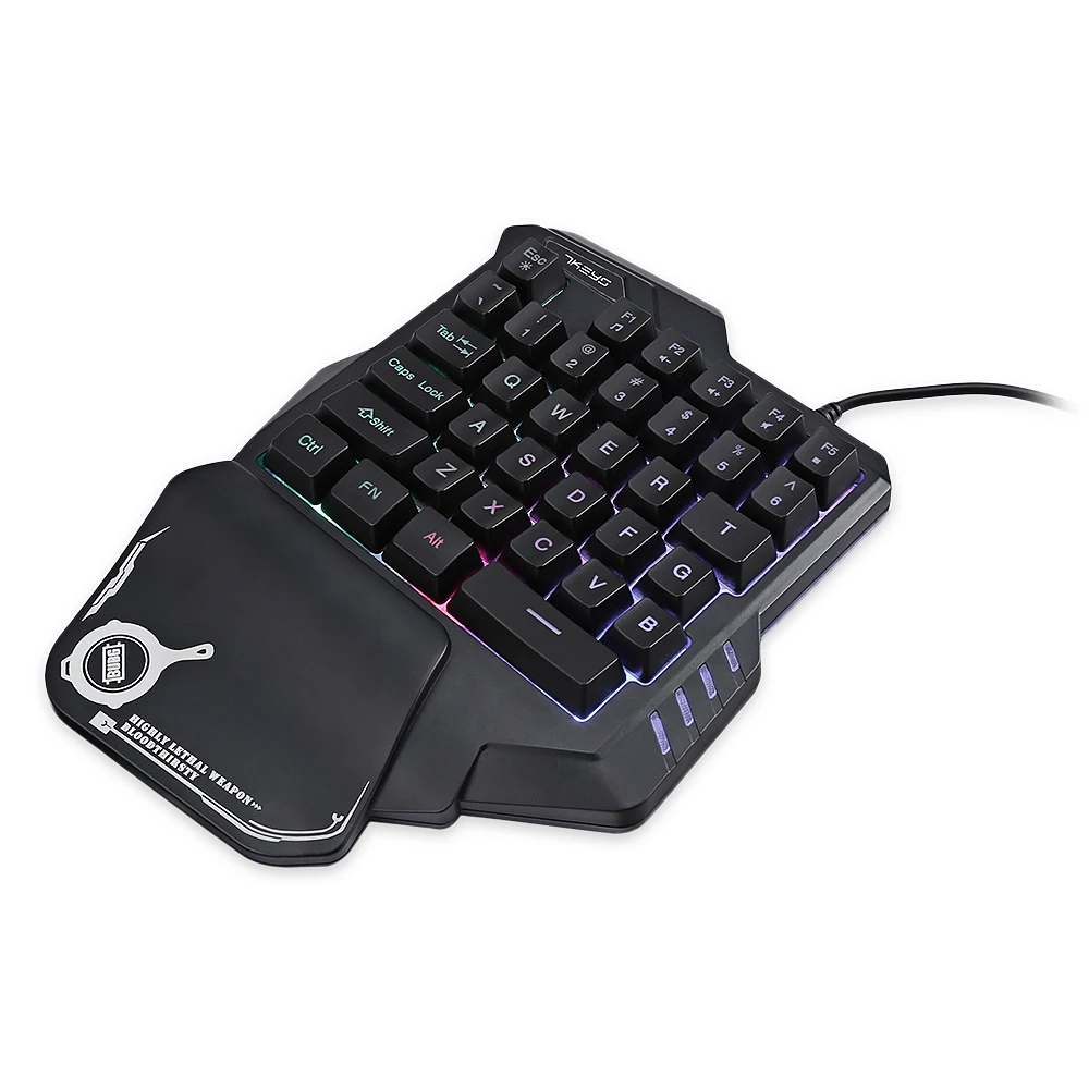  G30 1.6m Wired Gaming Keypad With LED Back-light 35 Keys One-handed Membrane Keyboard For LOL/PUBG/