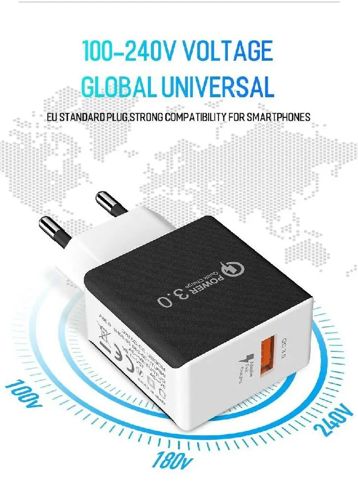 Групповое вертикальное USB быстрое зарядное устройство 3 0 настенное адаптер вилка