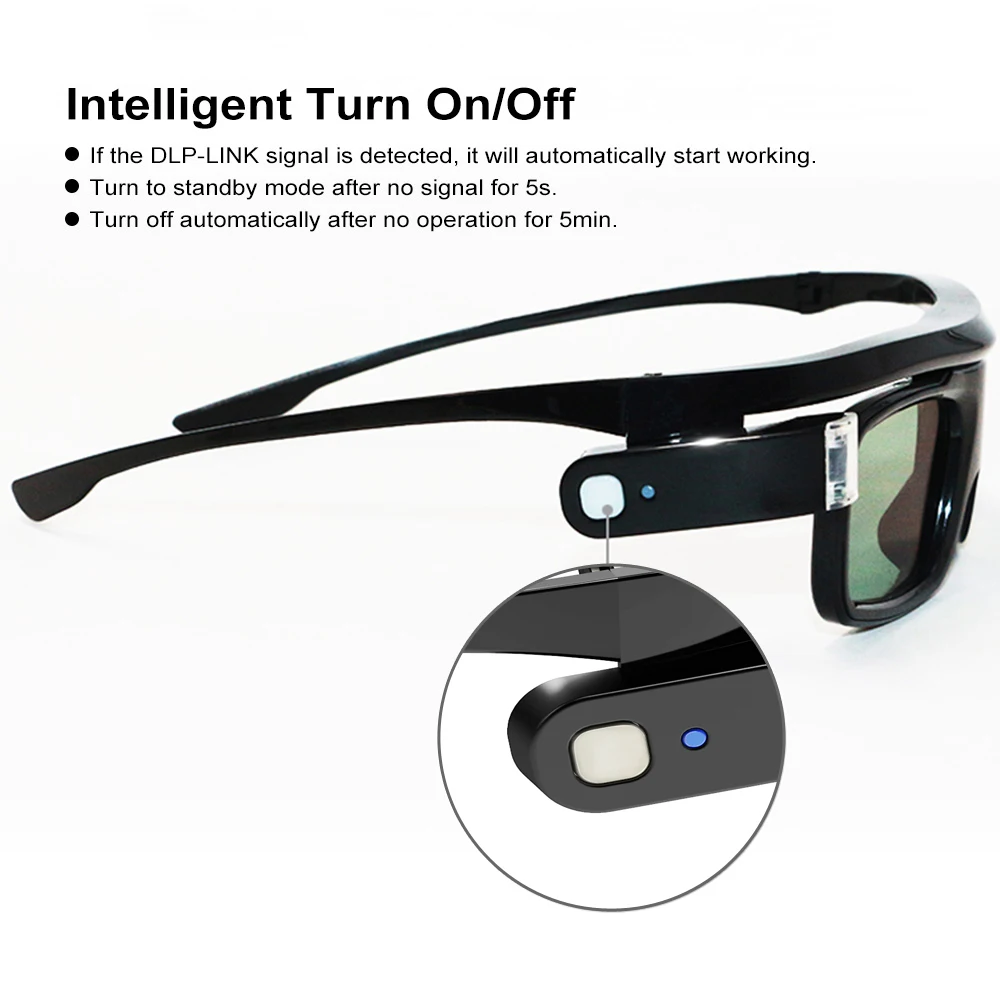 docooler G500 Active Shutter 3D Glasses Compatible for DLP-Link Projector with Projector w/ 3D Function Rechargeable 3D Glasses docooler G500 Active Shutter 3D Glasses Compatible for DLP-Link Projector with Projector w/ 3D Function Rechargeable 3D Glasses