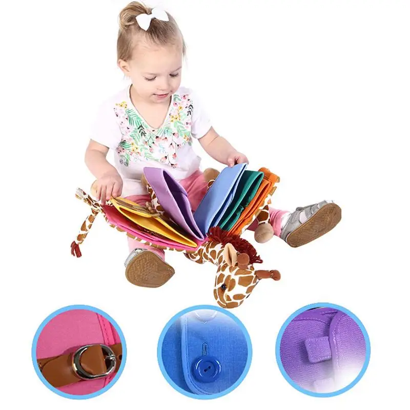 

Children Early Education Plush Toy Cloth Books with Animals Tails Interactive Soft Cloth Development Books