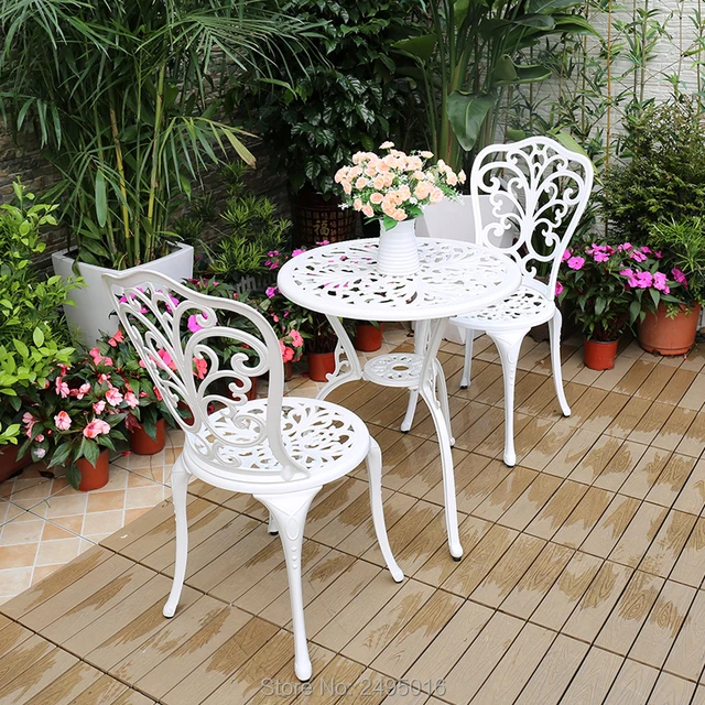 Ensemble Table De Bistrot Avec 2 Chaises, Chaise Et Table À Motif Papillon  De Bonne Qualité, Patio Extérieur, En Aluminium Massif Et Blanc, 59cm -  Ensembles De Jardin - AliExpress