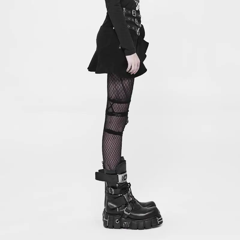 Женская короткая юбка с запахом в стиле Панк Rave Goth WQ-370BQF