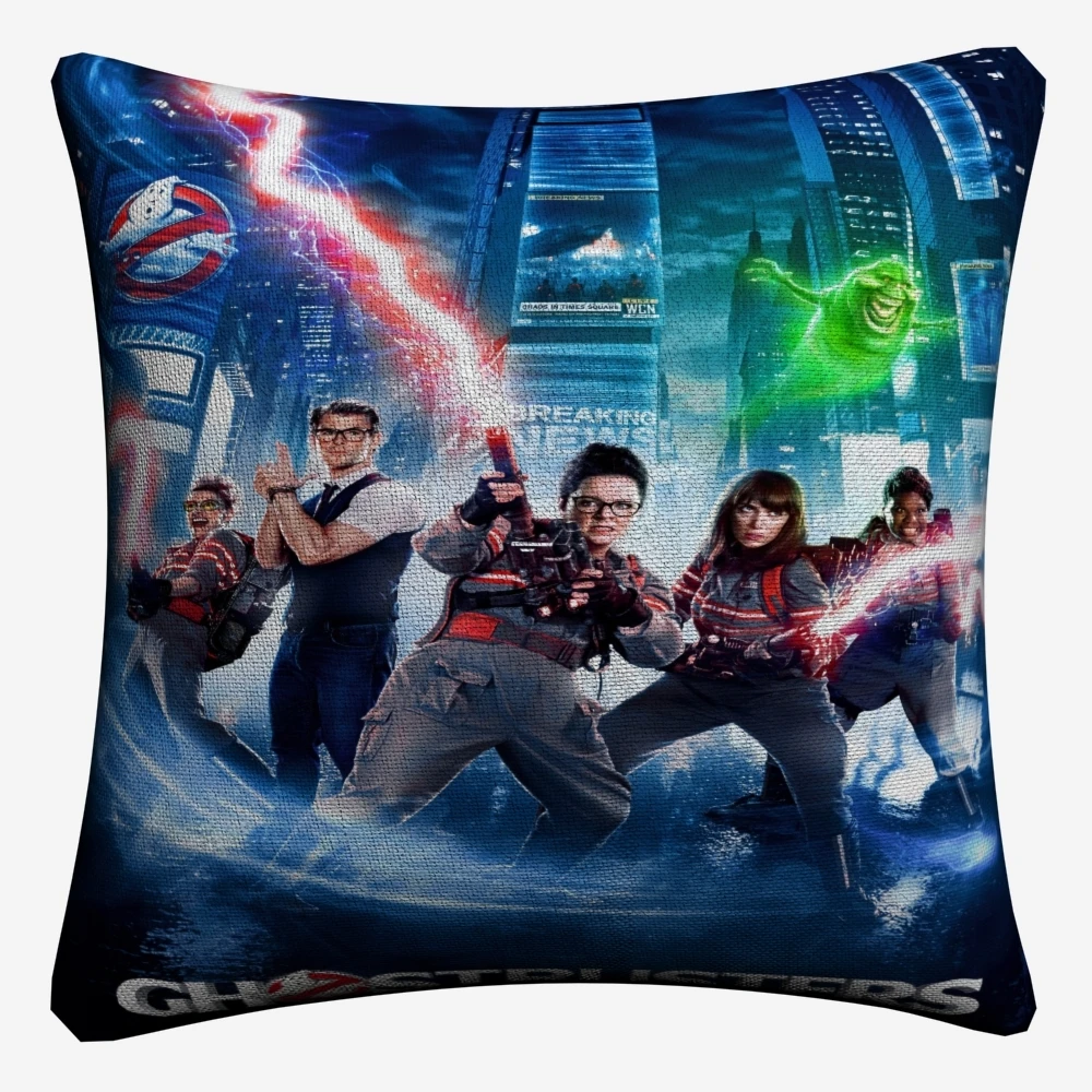 Ghostbusters классика декоративная льняная Наволочка на подушку размером 45*45 см