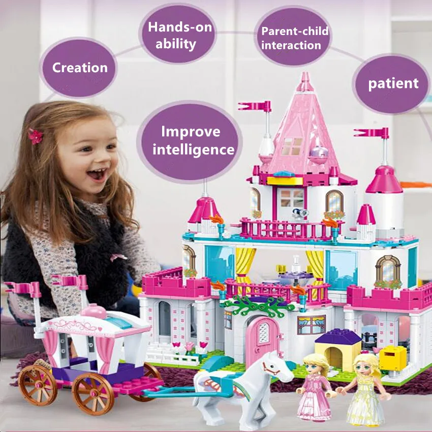

Princess Enchanted Castle Building Blocks for Girl Kids Model Marvel Compatible with Legoe Toys Gift for Girls