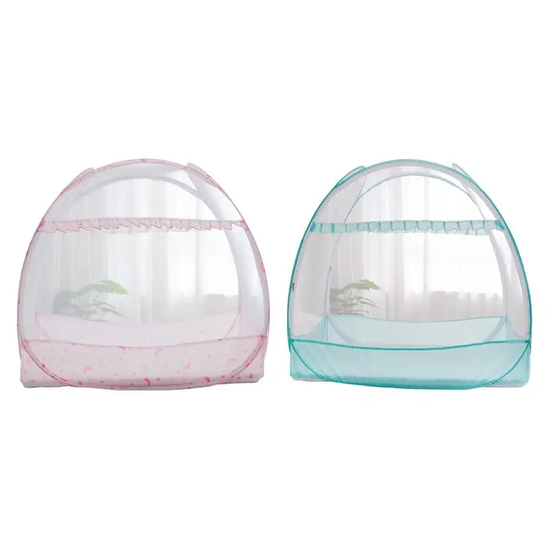 

Ger Crib Safety Pop Out Tent Mosquito Net Automatic Double Door Crib Dense Mosquito Net Crib Encrypted Mosquito Net Cute Baby