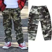 Spring Autumn Cool Toddler Baby Boys Army Camouflage Trousers Hip hop Long Pants Age 2-7 Years