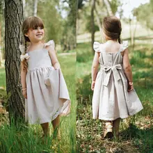 Платье принцессы для маленьких девочек, винтажные вечерние платья с рукавами-крылышками для девочек, платье-пачка