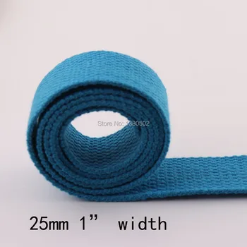 

10 yards 25mm 1inch Fabric Blue Color Webbing Strap Ribbon for Key Fobs Belt backpack garment sewing accessories