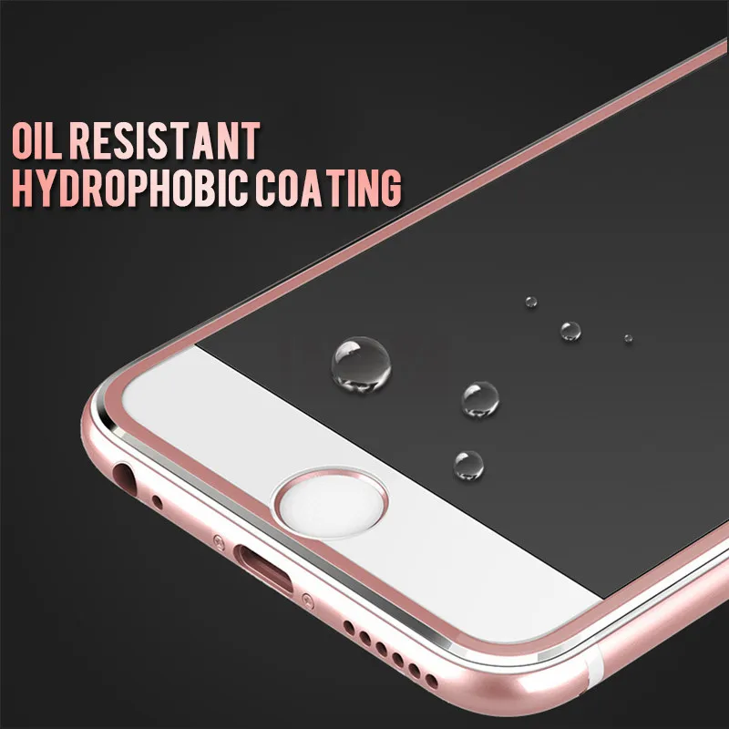 9D Aluminium Legierung Aus Gehärtetem Glas Für iphone 6 6s 7 8 Plus Volle Abdeckung Screen Protecto