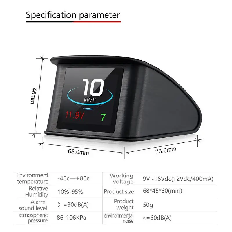 HUD T600 автомобильный OBD2 gps компьютерный Автомобильный цифровой OBD спидометр для вождения с пробегом температура топливного напряжения TFT