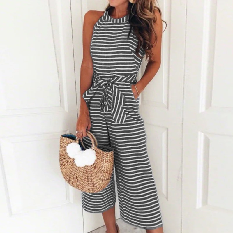 Lanbaiyijia Newest Women jumpsuits short sleeve V neck