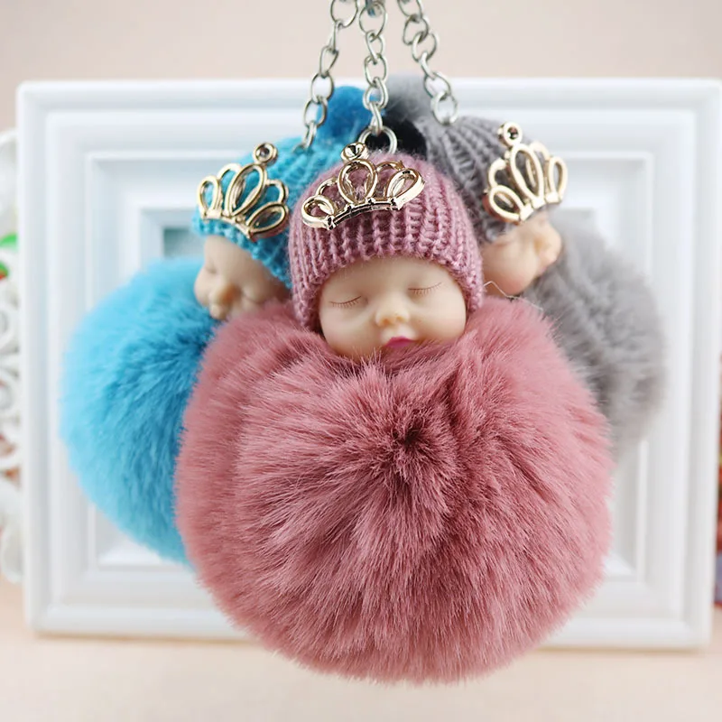 

Creative Office decoration Cap Baby Hairy ball sleep Baby toys pendant dazed cute sleeping sprout doll Sleeping Baby Girl Toy