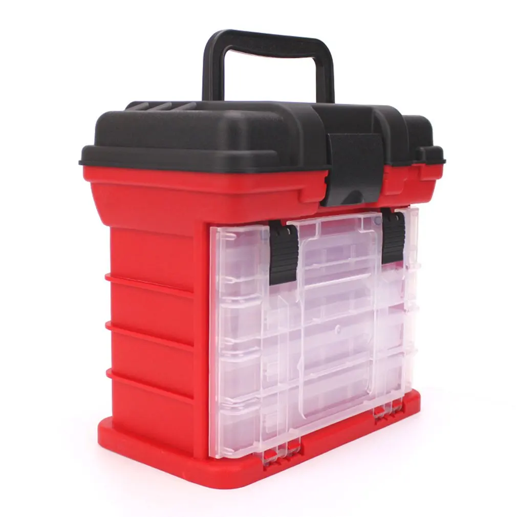 4-Layer Large Multifunctional Fishing Plastic Box Portable Compartment Kit Storage Case Fishing Tackle Boxes