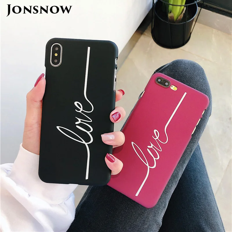 JONSNOW Телефон чехол для iPhone 6 S 7 8 Plus XS XR Max Love Line с рисунком PC жесткий защитный задней