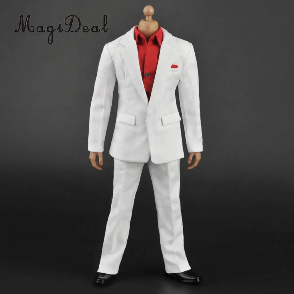 1:6 Trousers Figure Short-Sleeved Scale Toy Black Action Clothes Shirt