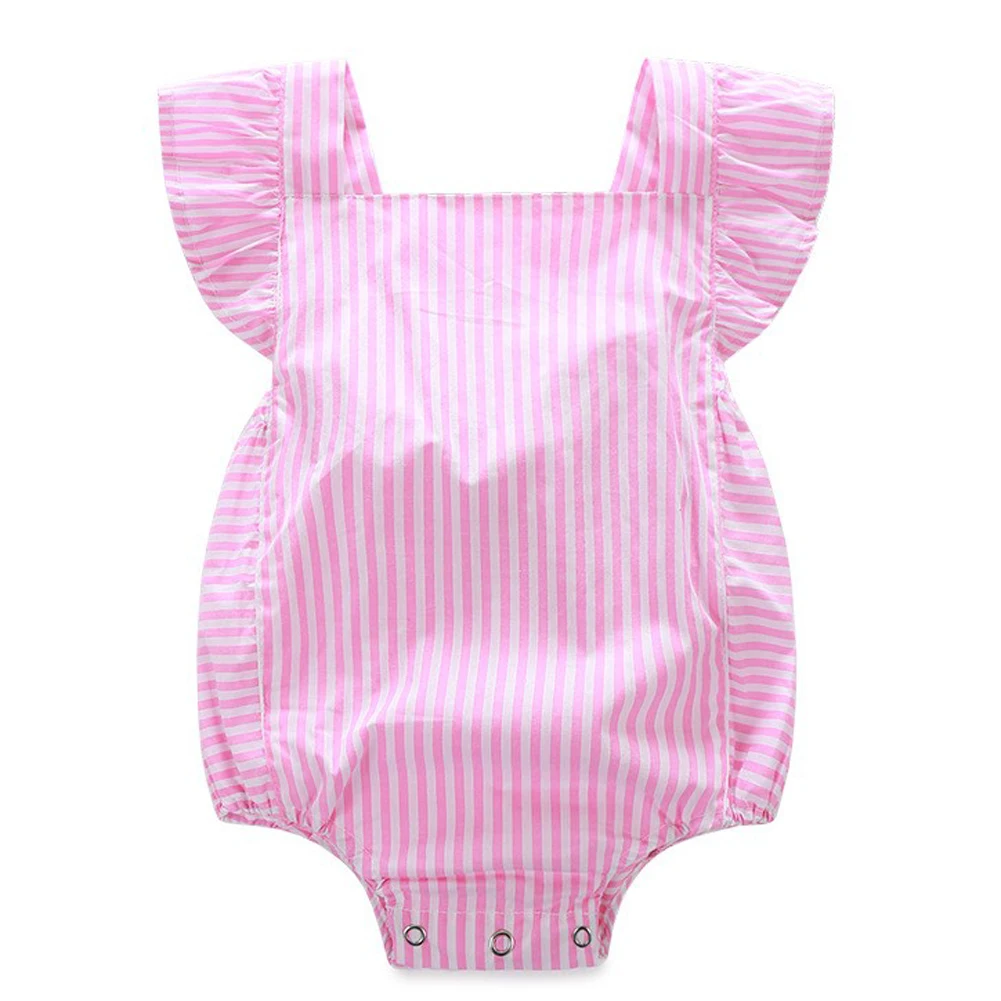 

pudcoco Cute Infant Baby Kids Girl Clothes Bow Bodysuit Jumpsuit Outfits Sunsuit fashion striped pink bodysuit baby girl