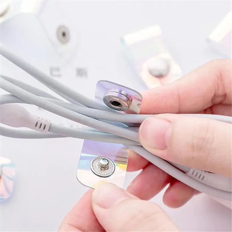 

Line Storage Clip Laser Snap Button Winder Portable Earphone Data Cable Storage Buckle Organizer Portable Universal